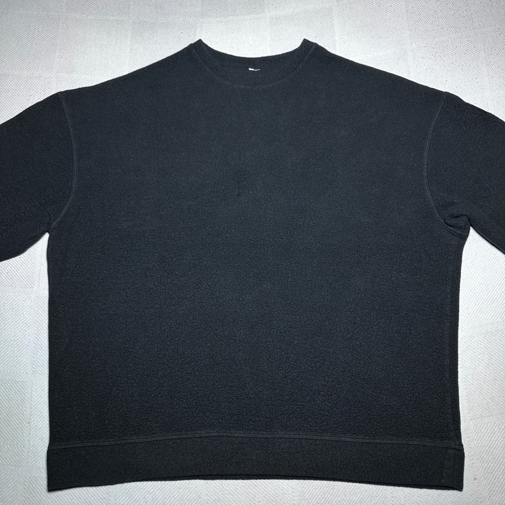 Alo Yoga Sherpa Fleece Sweatshirt Womens XL Oversized Pullover Black Cozy - Picture 2 of 11